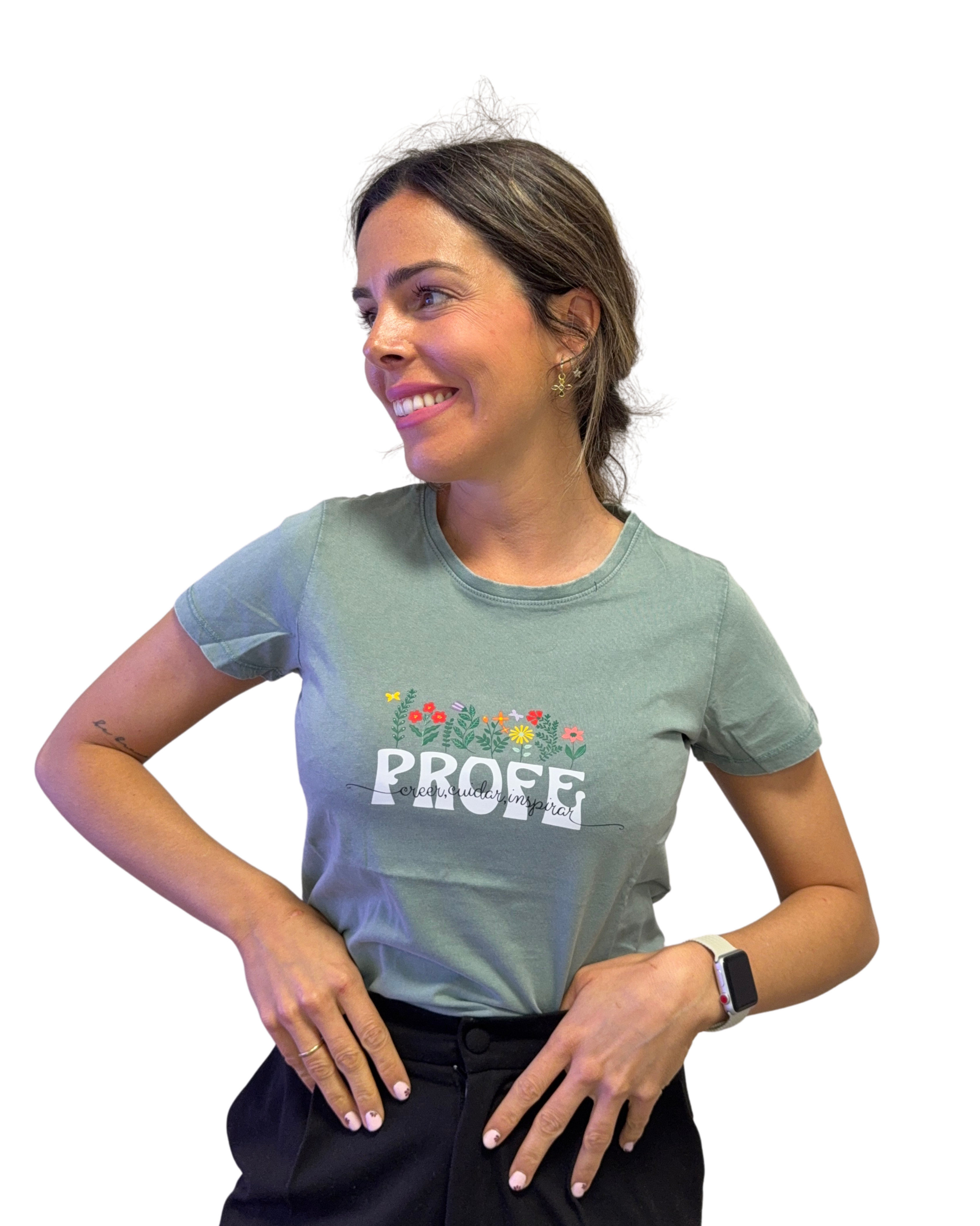 Camiseta Flores Profe