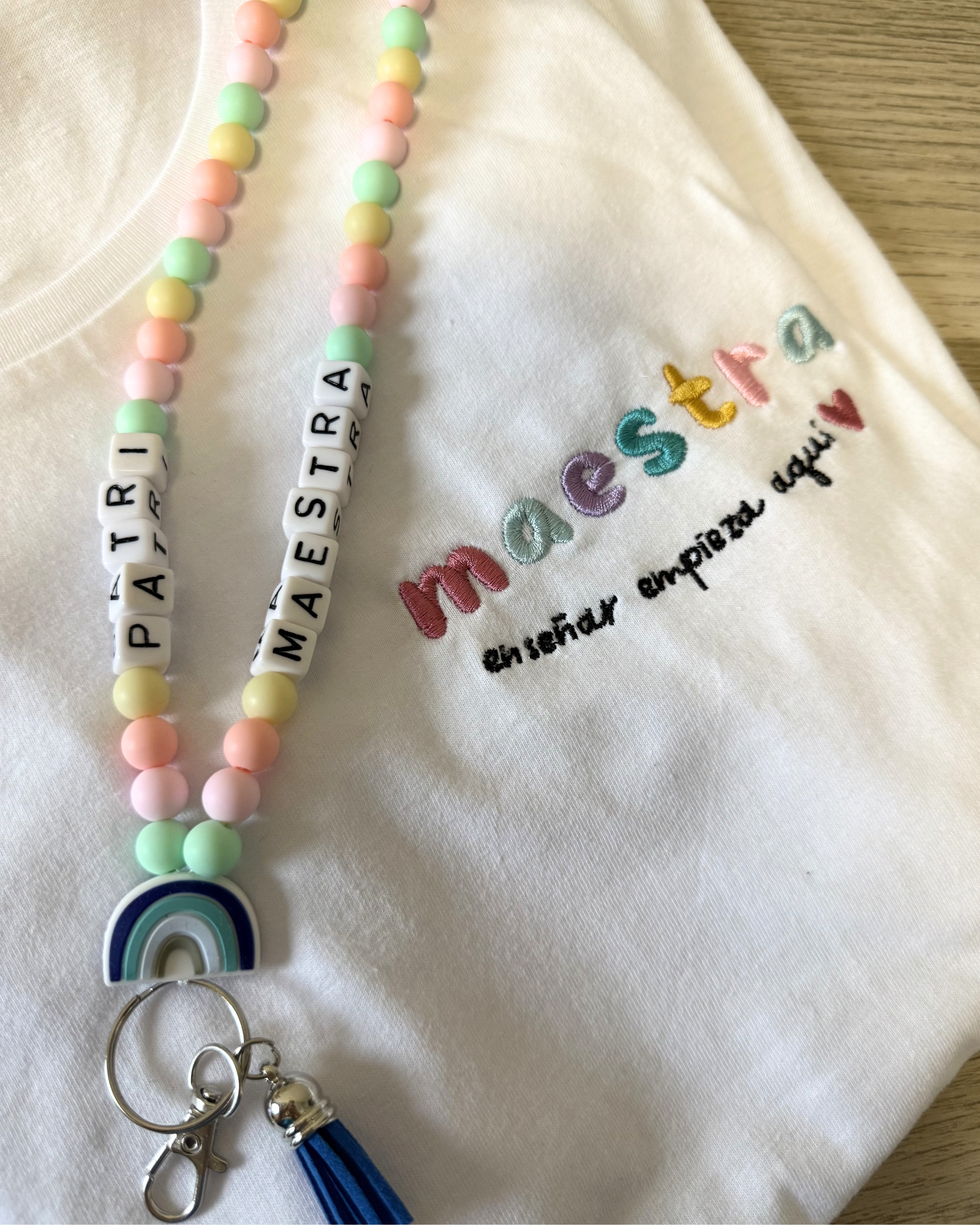 Lanyard Maestra Azul - Añade tu nombre