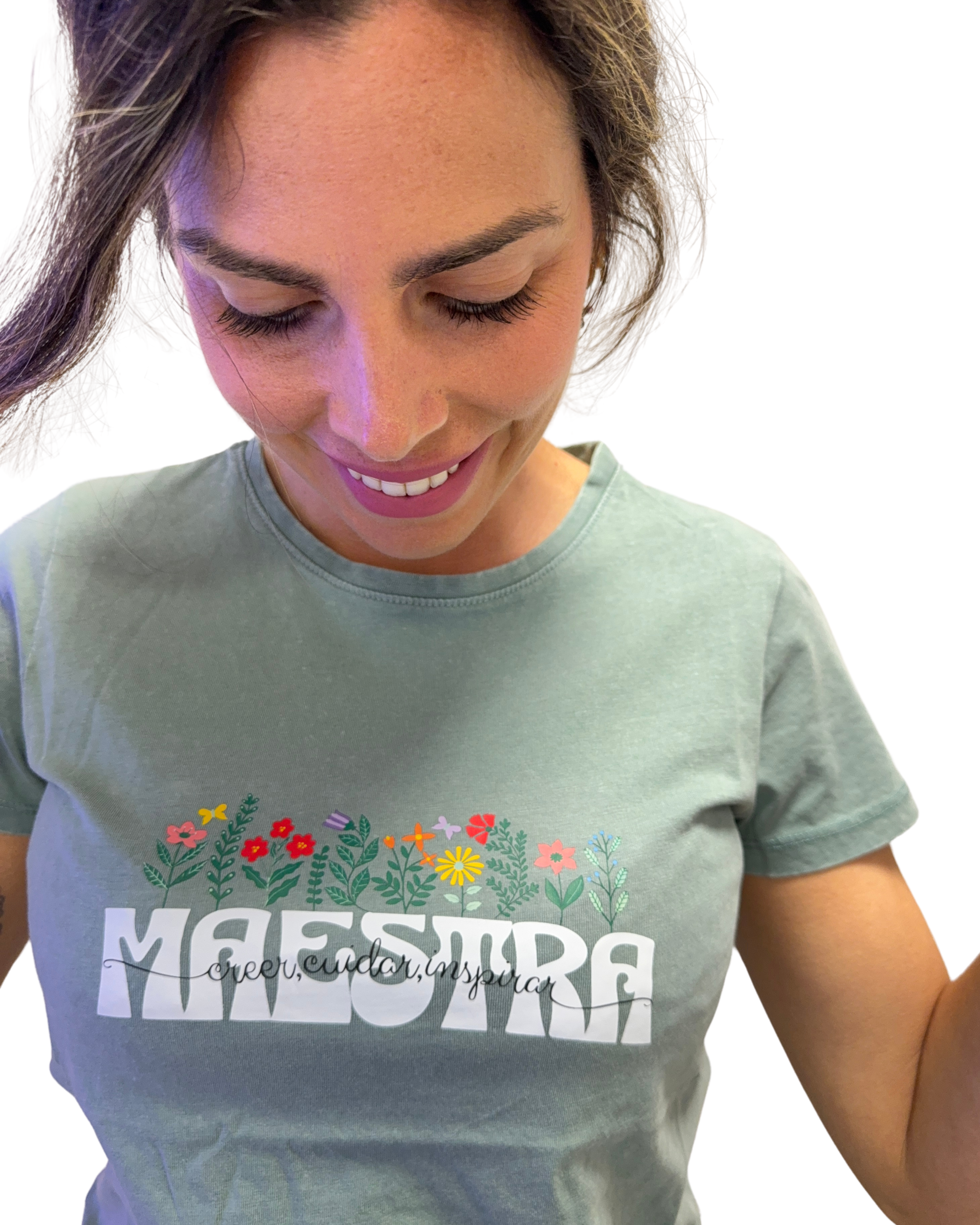 Camiseta Flores Maestra