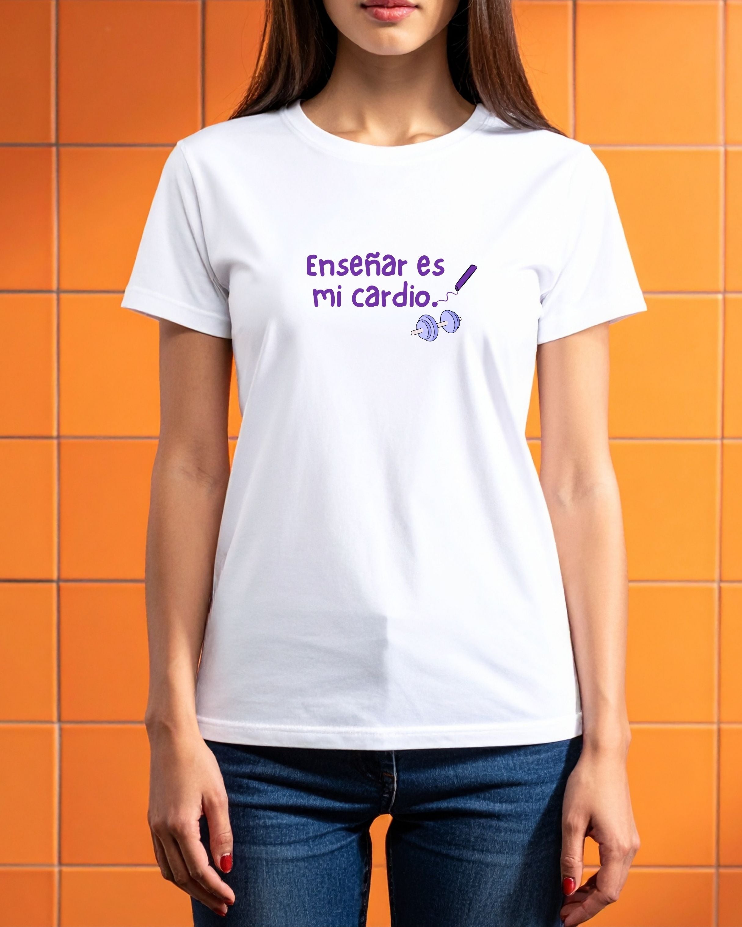 Camiseta enseñar es mi cardio