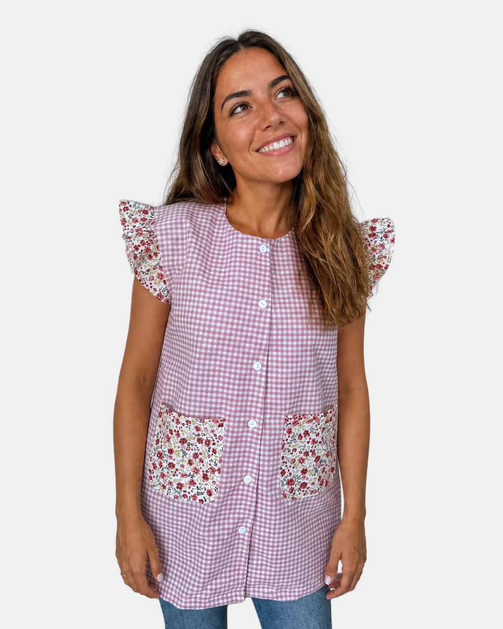 Bata sin mangas para seños diseño vichy de Sintizas