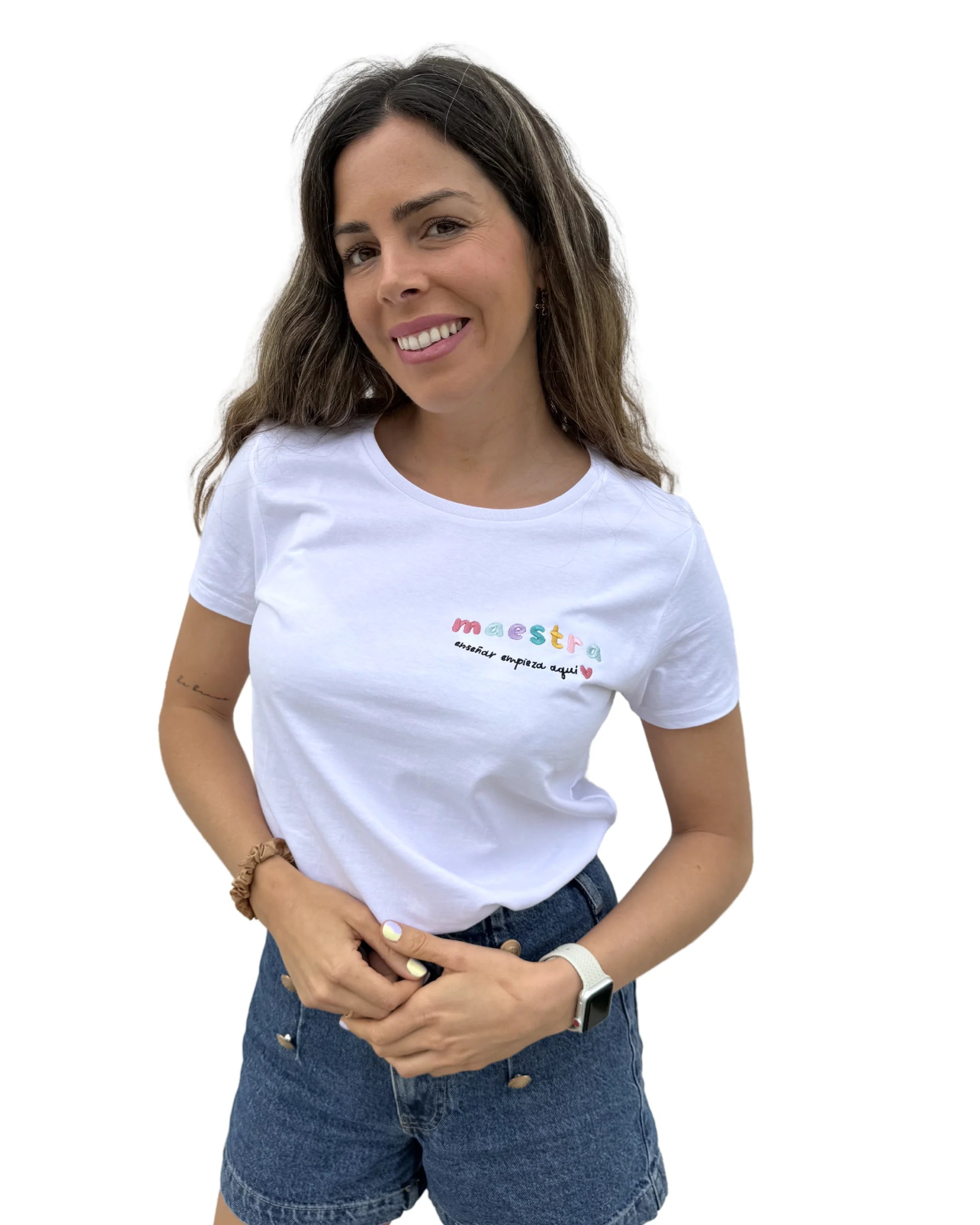 Camiseta con diseño bordado para profes y maestras