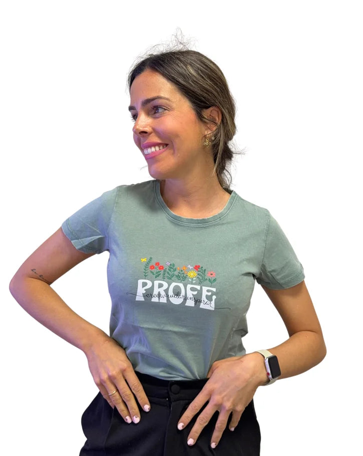 Camiseta Flores Profe para profes, otra vista