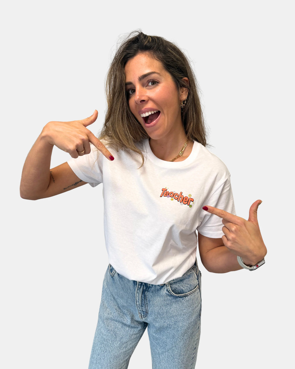 Camiseta con diseño para profesores con la frase Teaching is a work of heart