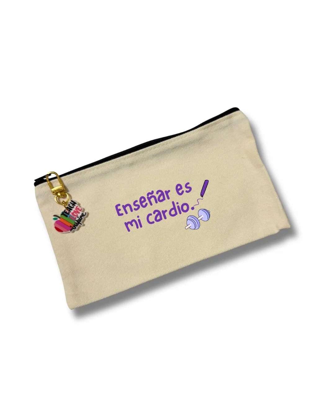 Estuche para maestros con diseño Enseñar es mi cardio, regalo para profesores