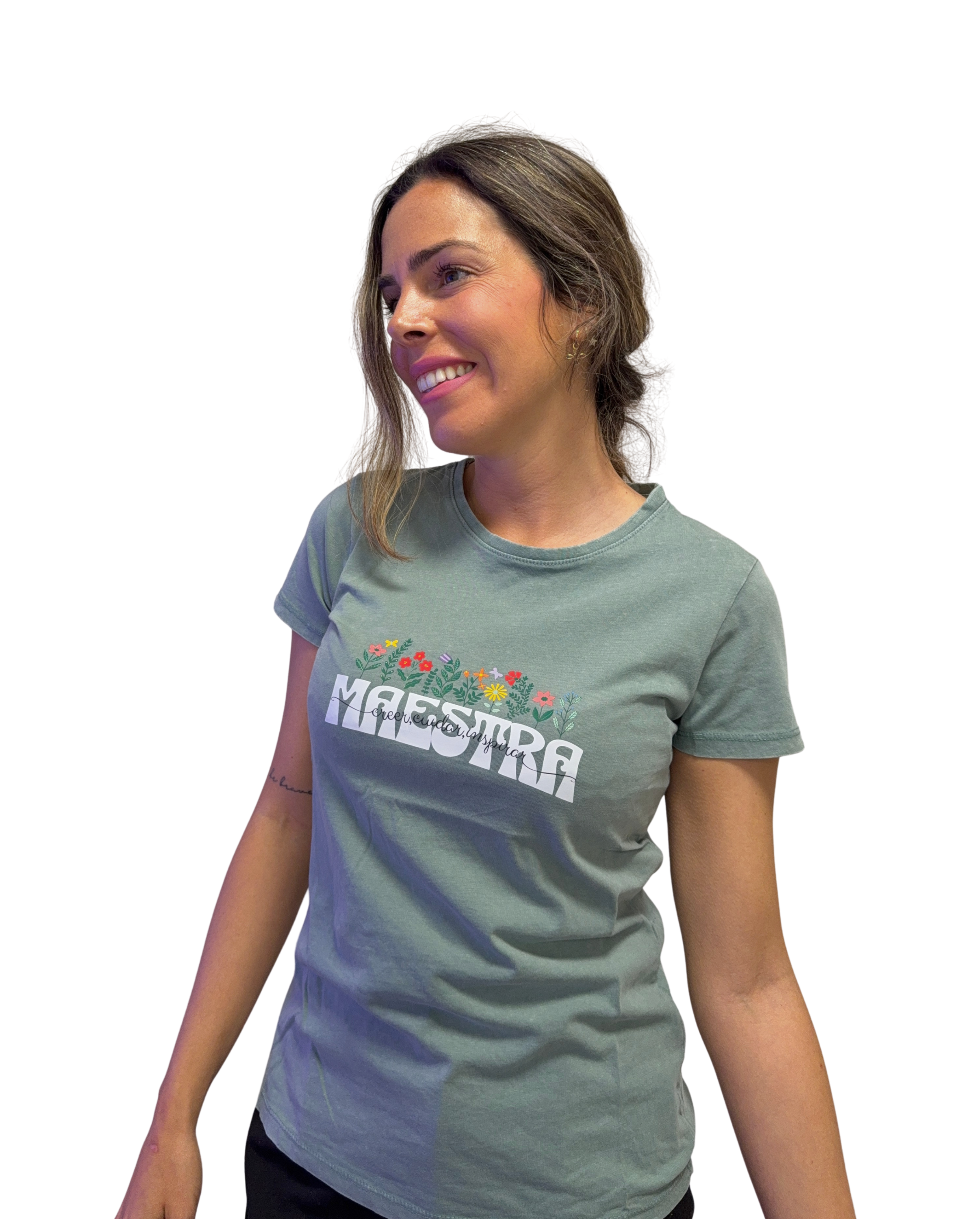 Camiseta Flores Maestra