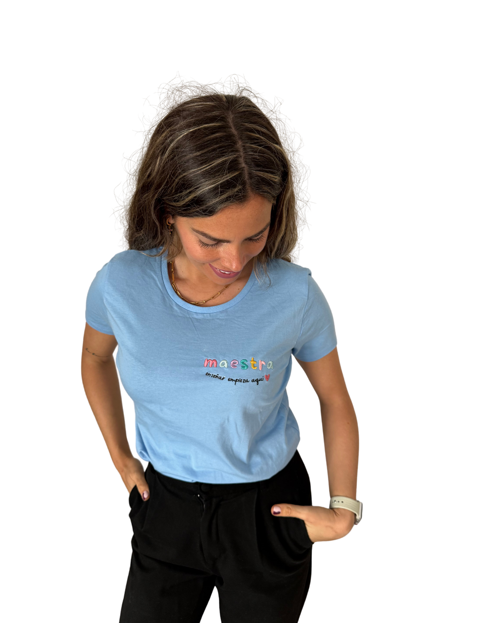 Camiseta Maestra Bordada
