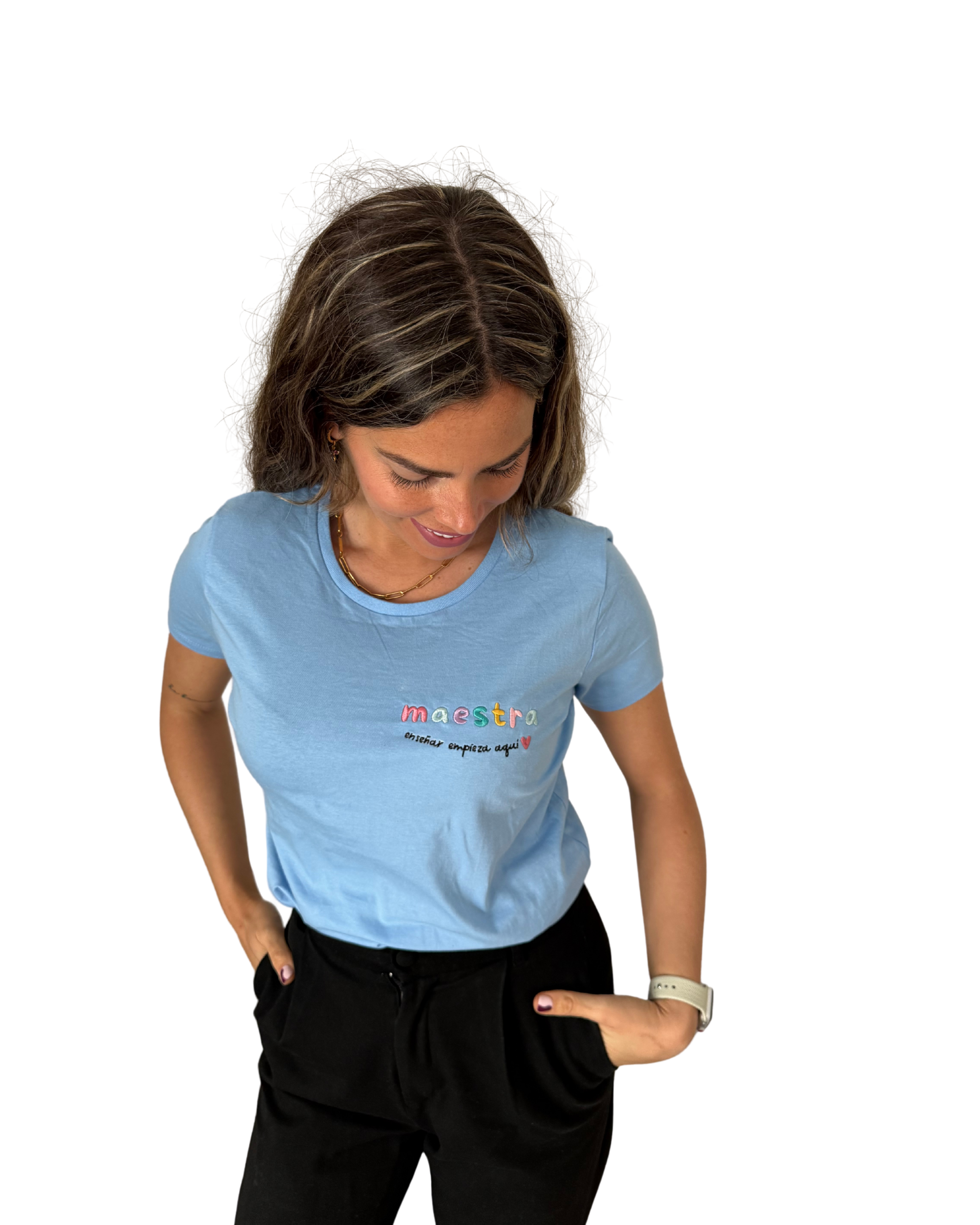 Camiseta Maestra Bordada
