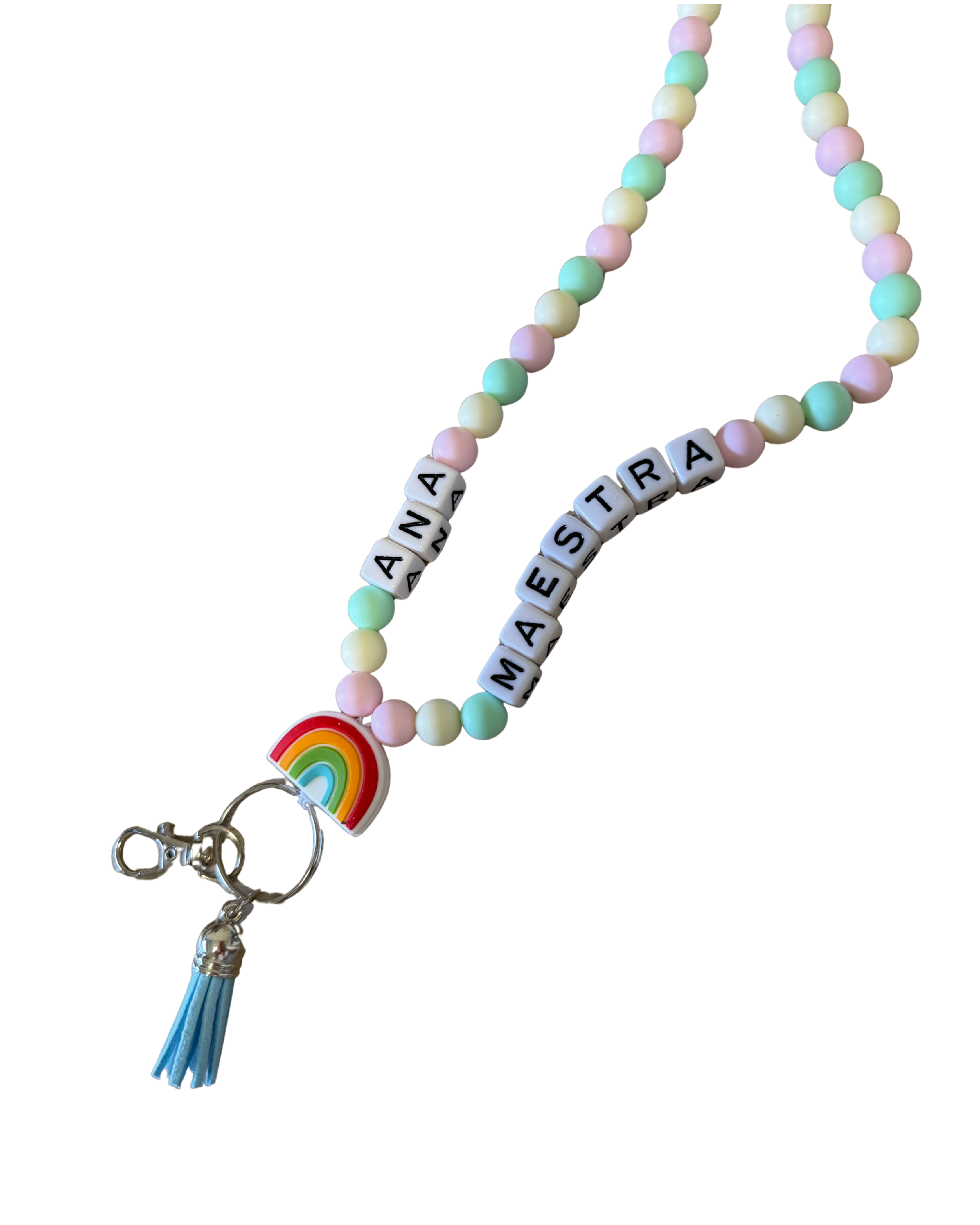 Lanyard Maestra Pastel - Añade tu nombre