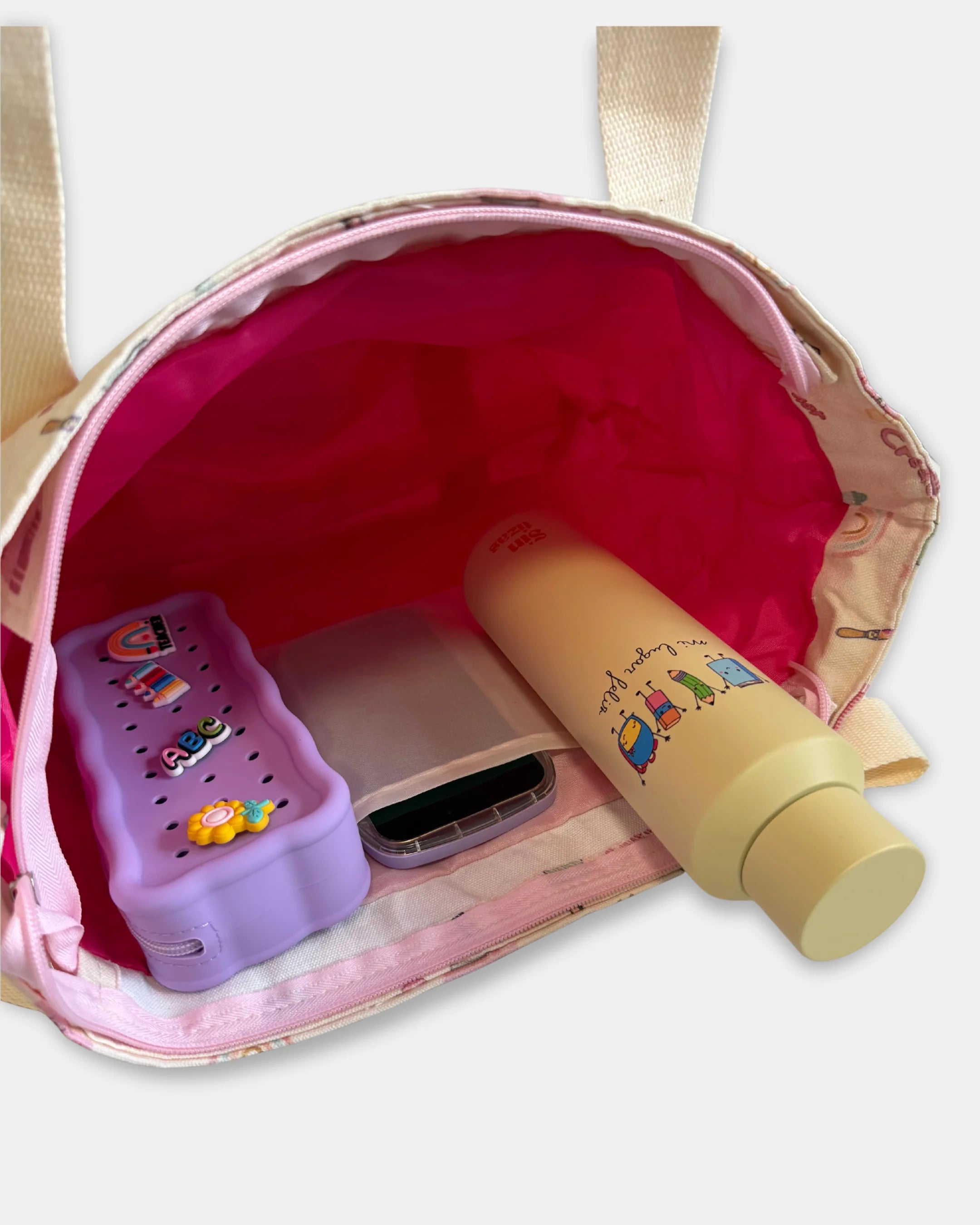 Interior del bolso para profesoras y maestras