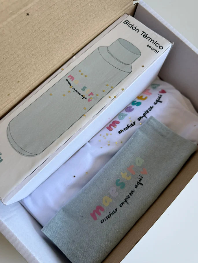 Pack regalo Enseñar empieza aquí para maestras y profesoras, otra toma