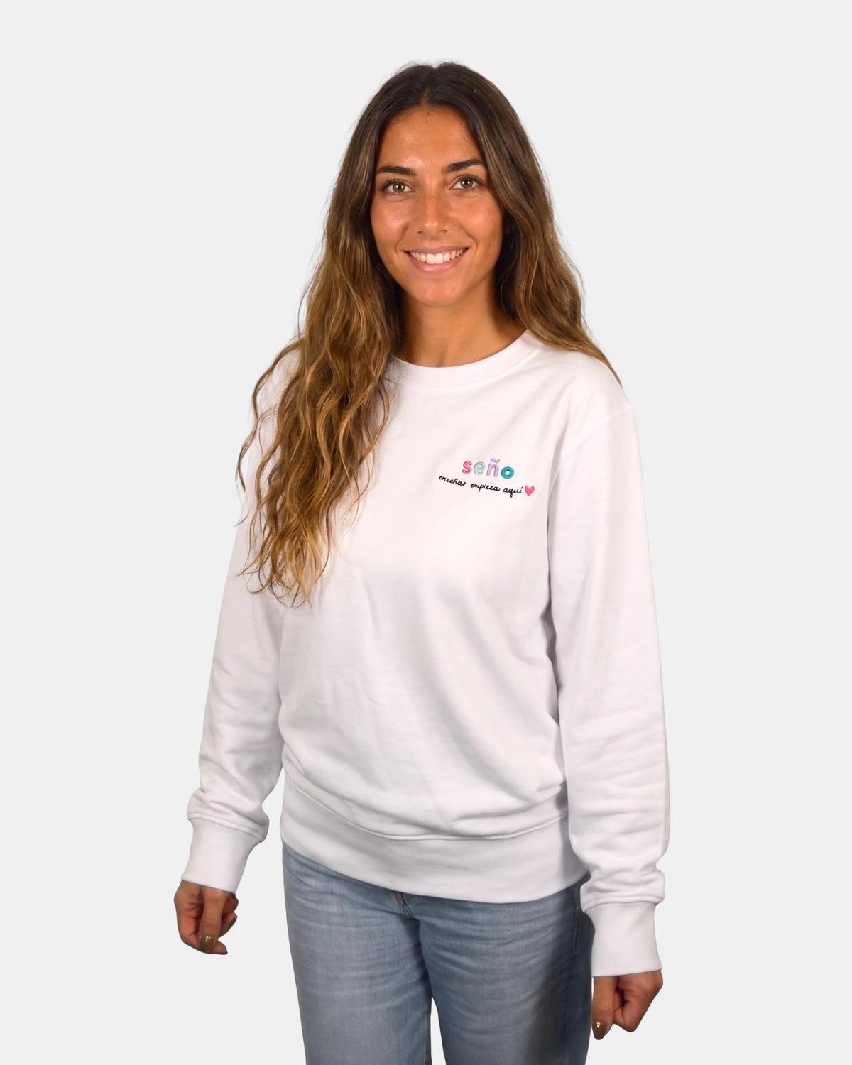 Sudadera blanca Seño, regalos para profesoras