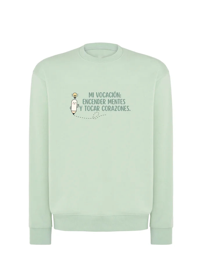 Sudadera verde para maestros y profesores con frase Encender mentes, regalo original para docentes
